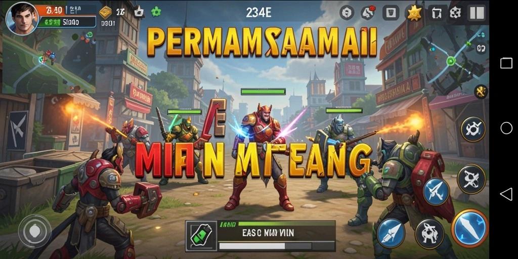 Tangkapan layar gameplay 234E menampilkan suasana pertarungan strategi yang menegangkan.
