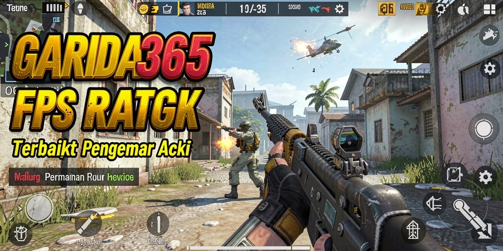 Screenshot GARUDA365 menampilkan aksi intens di dalam permainan FPS.