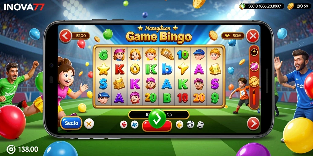 Tampilan antarmuka gameplay Bingo yang menarik di INOVA77.
