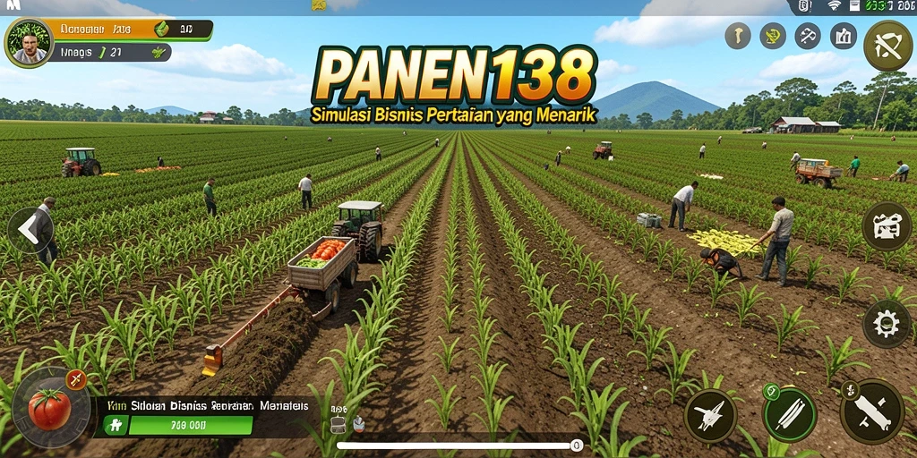 Screenshot gameplay PANEN138 yang menampilkan aktivitas pertanian.