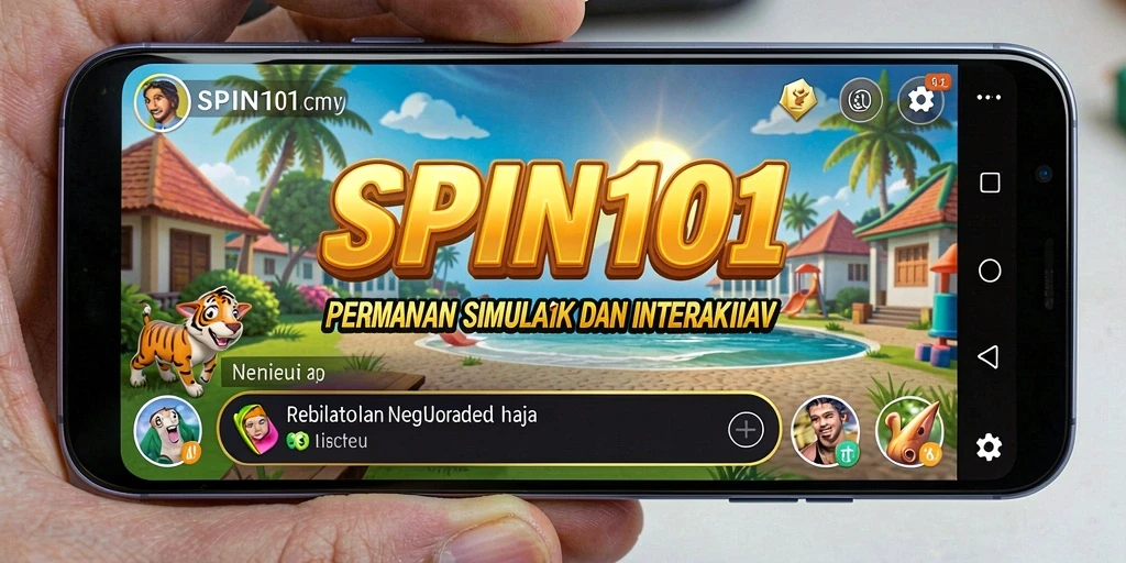 Tampilan gameplay SPIN101 dengan elemen simulasi yang menarik.